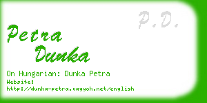 petra dunka business card